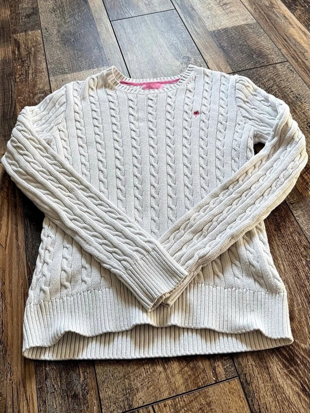 Lilly Pulitzer - Palm Tree Cable Knit Sweater - M - White